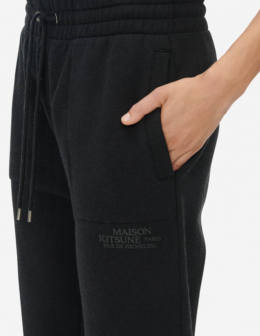 Black Women's Maison Kitsune Rue Richelieu Drawsting Regular Jog Pants | AU-G0327