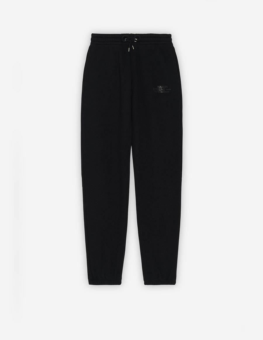 Black Women\'s Maison Kitsune Rue Richelieu Drawsting Regular Jog Pants | AU-G0327