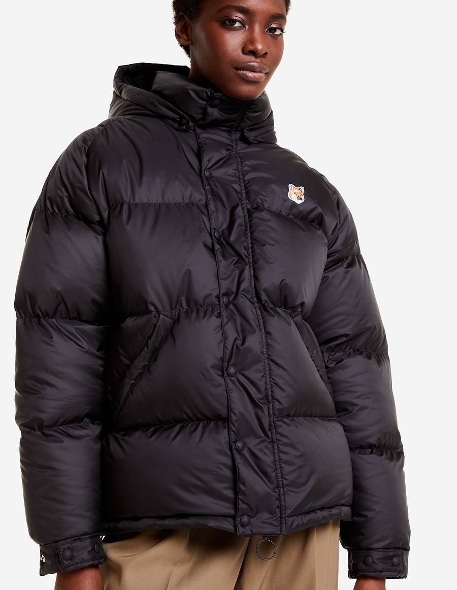 Black Women's Maison Kitsune Short Down Jackets | AU-J0976