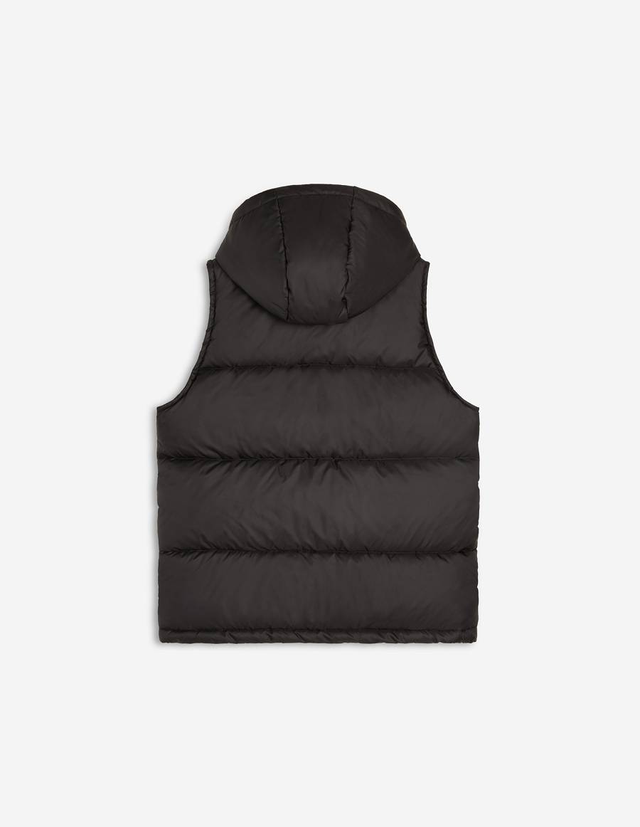 Black Women's Maison Kitsune Sleeveless Down Jackets | AU-B0548