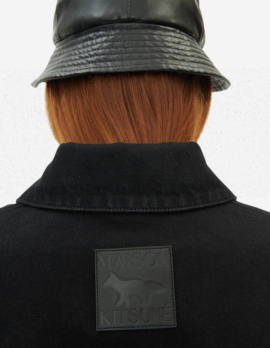 Black Women's Maison Kitsune Trucker Pleats Jackets | AU-K0893