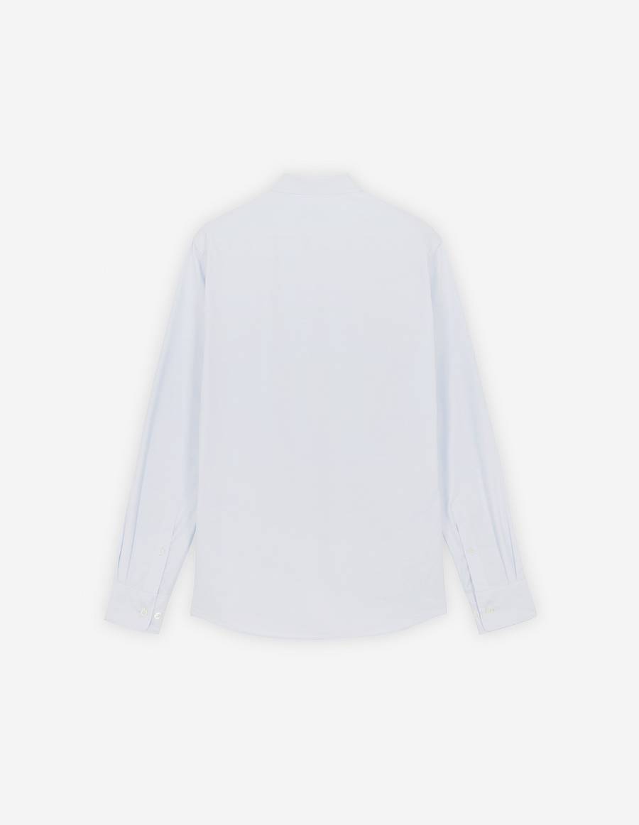 Blue Men's Maison Kitsune Fox Embroidery Pocket Classic Shirts | AU-Z0407