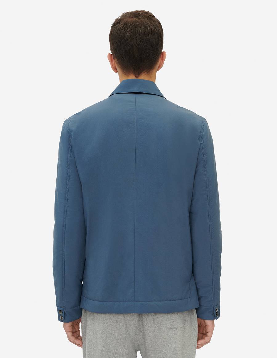 Blue Men's Maison Kitsune Technical Worker Jackets | AU-K0940