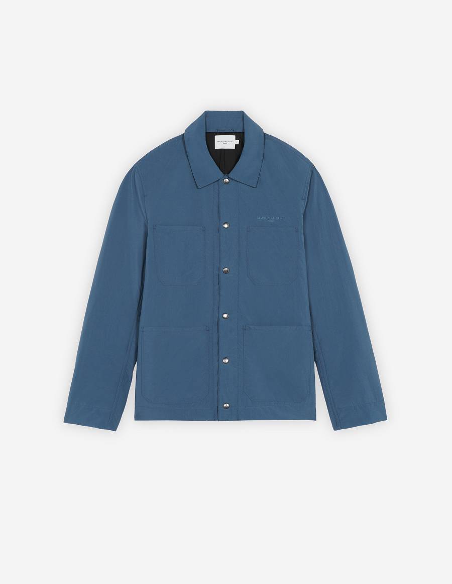 Blue Men\'s Maison Kitsune Technical Worker Jackets | AU-K0940