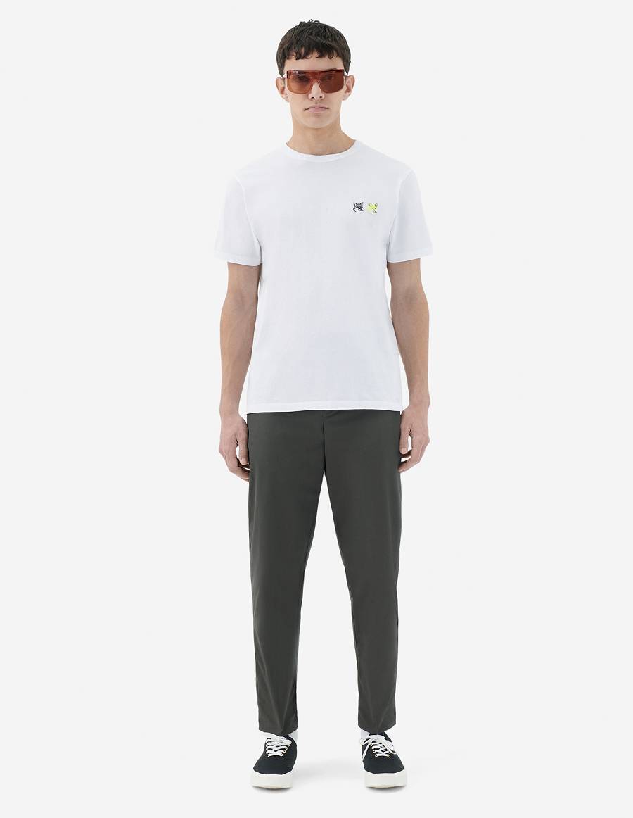 Brown Khaki Men's Maison Kitsune City Pants | AU-E0729