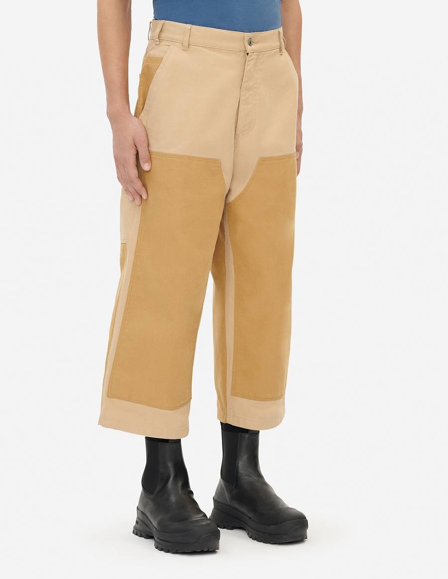 Brown Men's Maison Kitsune Japanese Pants | AU-E0352