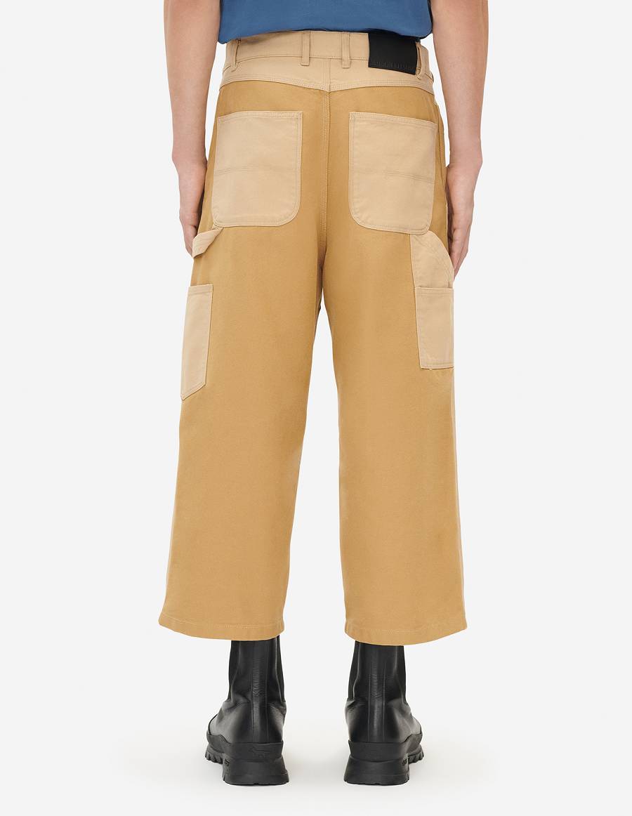 Brown Men's Maison Kitsune Japanese Pants | AU-E0352