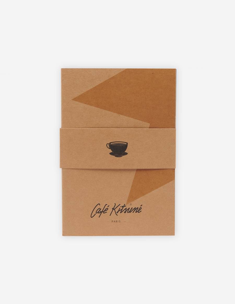 Brown Men\'s Maison Kitsune Pack Of 3 Kraft Notebooks Cafe Kitsune Accessories | AU-F0M32