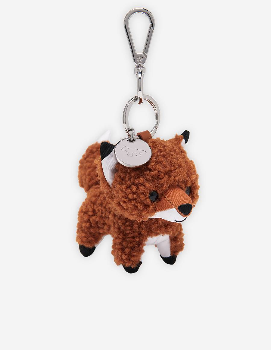 Brown Men's Maison Kitsune Small Fox Charm Bags | AU-B0838