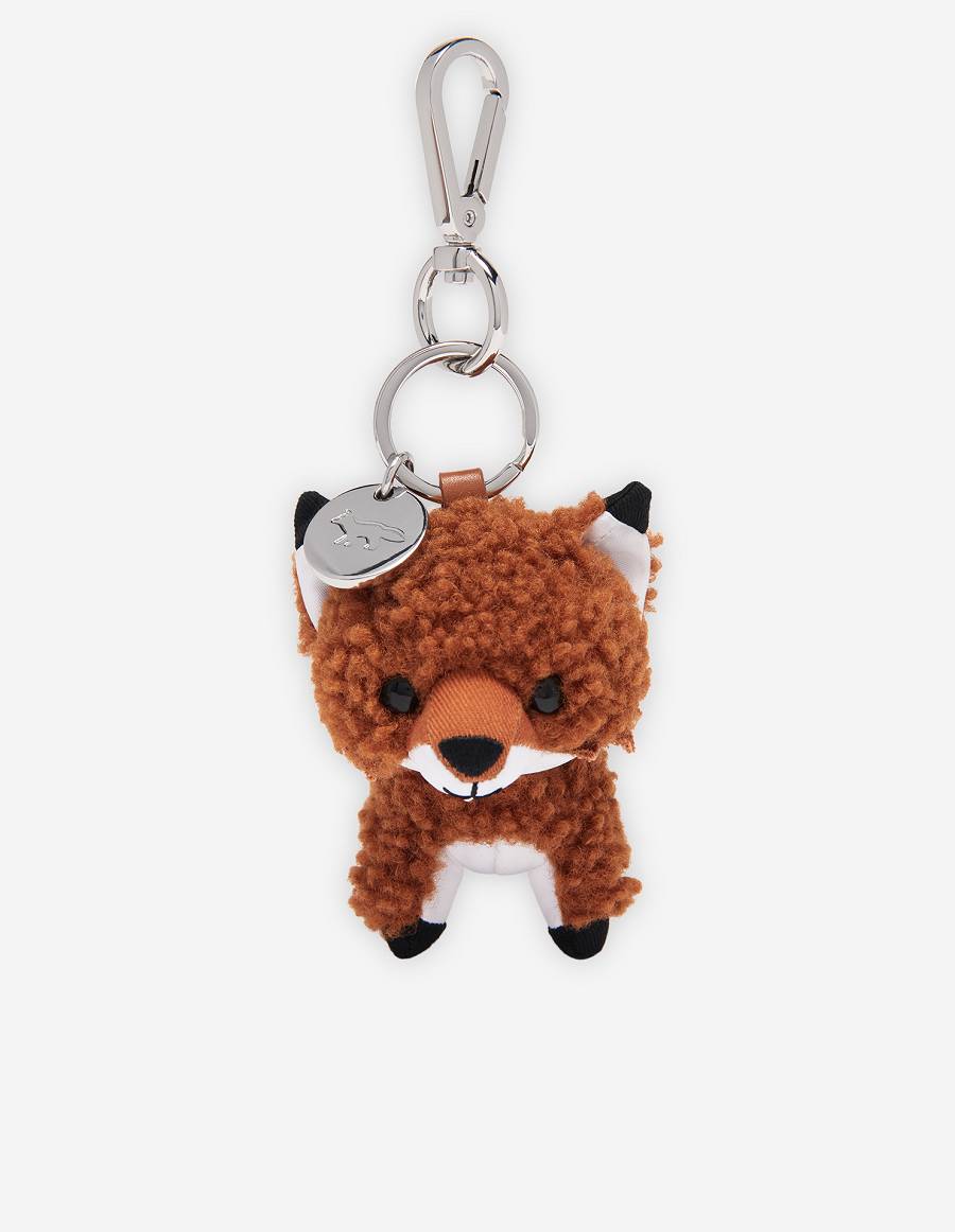 Brown Men\'s Maison Kitsune Small Fox Charm Bags | AU-B0838