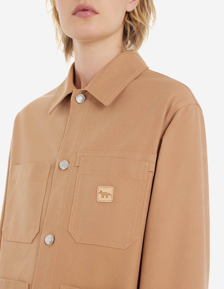 Brown Women's Maison Kitsune Cafe Workwear Jackets | AU-F0190