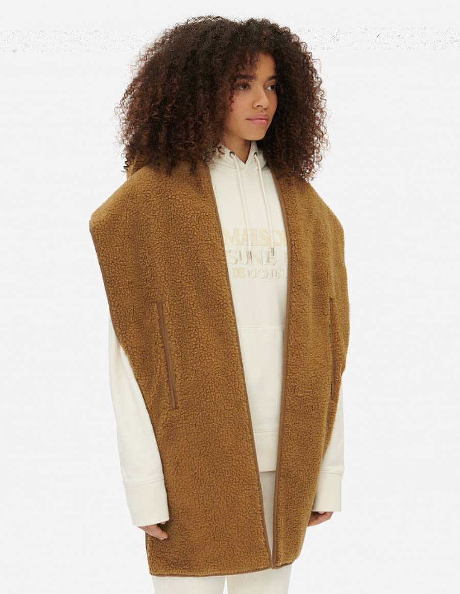 Brown Women's Maison Kitsune Quilted Hood Scarf | AU-U0354