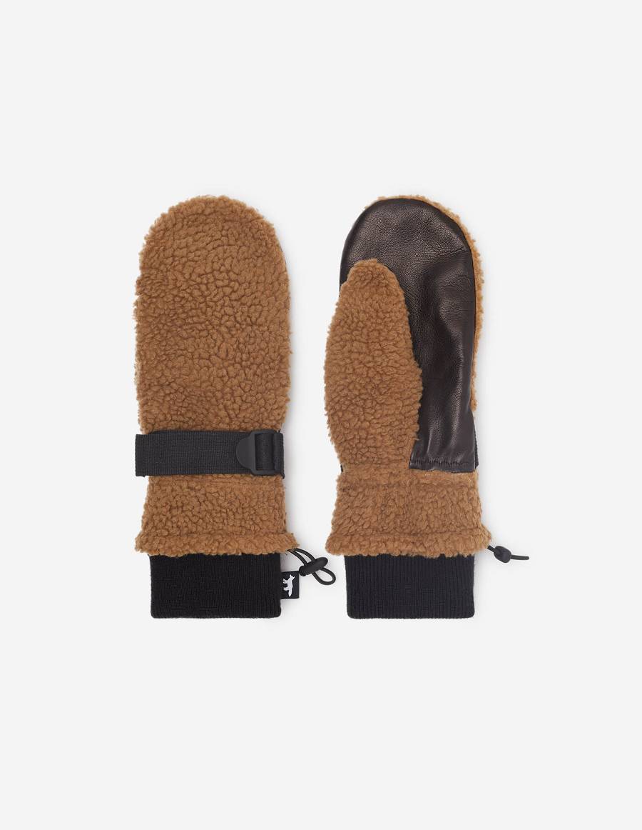 Brown Women\'s Maison Kitsune Technical Gloves | AU-K0447