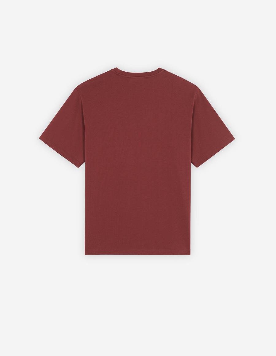 Burgundy Men's Maison Kitsune Bill Rebholz Parisien Easy T Shirts | AU-M0950