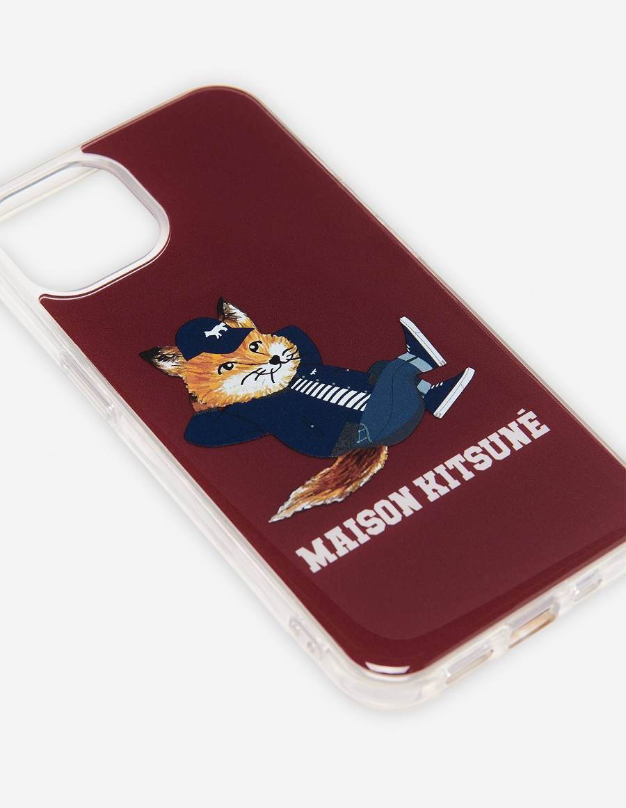 Burgundy Men's Maison Kitsune Dressed Fox Phone Case Accessories | AU-K0215