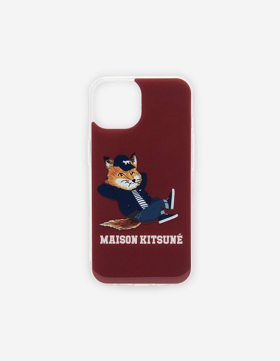 Burgundy Men\'s Maison Kitsune Dressed Fox Phone Case Accessories | AU-K0215