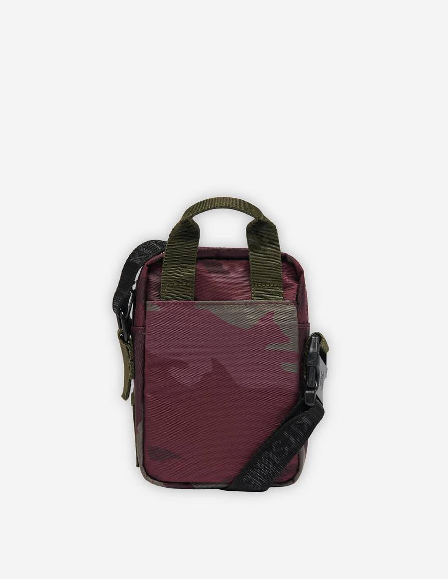 Burgundy Men's Maison Kitsune Mkxeastpak Printed One Crossbody Bags | AU-F0480