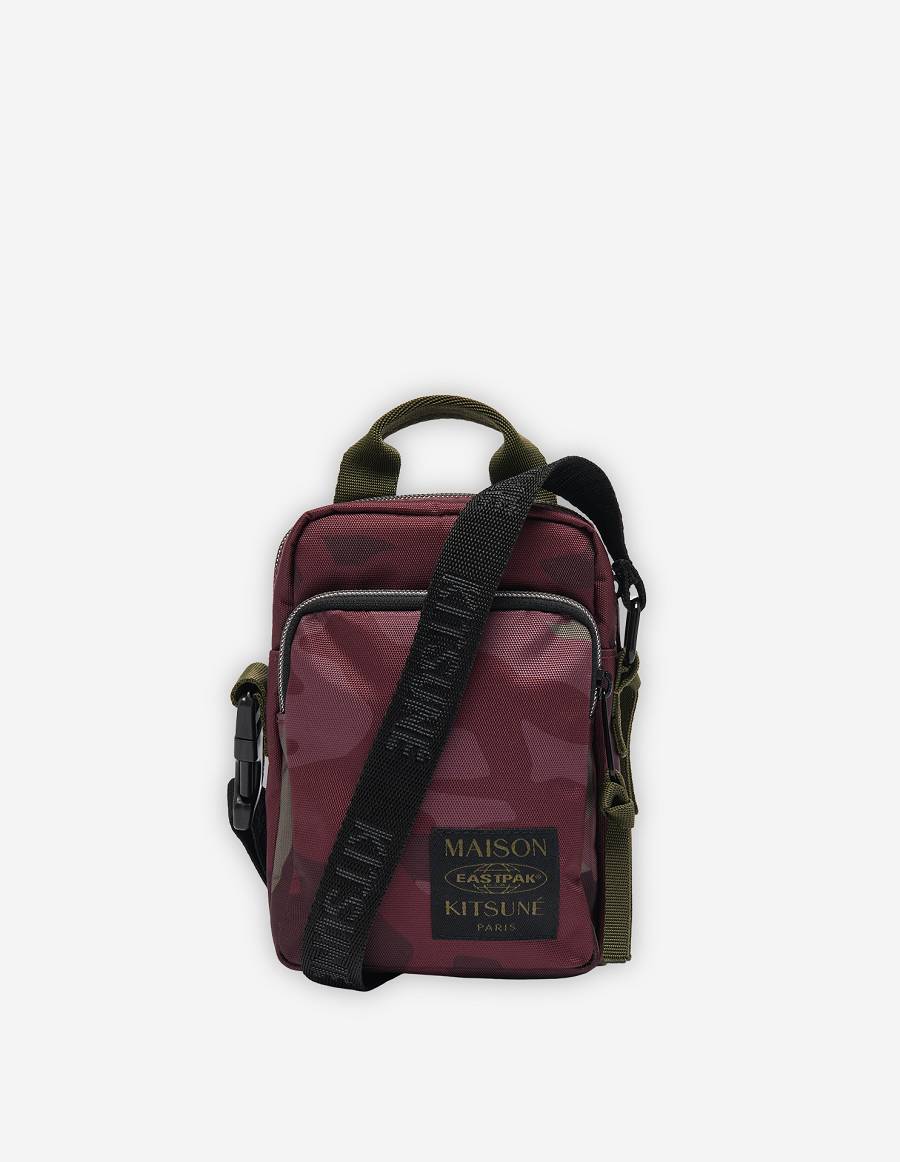 Burgundy Men\'s Maison Kitsune Mkxeastpak Printed One Crossbody Bags | AU-F0480