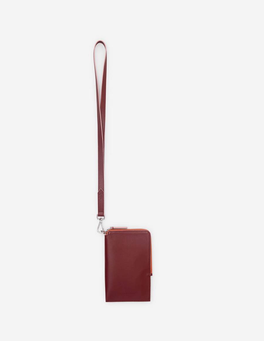 Burgundy Men's Maison Kitsune Multi-pouches With Strap Bags | AU-K0535