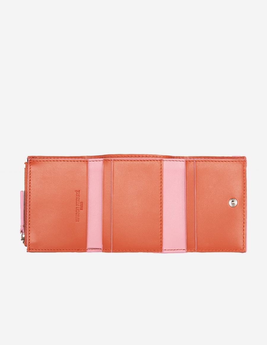 Burgundy Men's Maison Kitsune Profile Fox Ultra Compact Wallet Bags | AU-Y0295