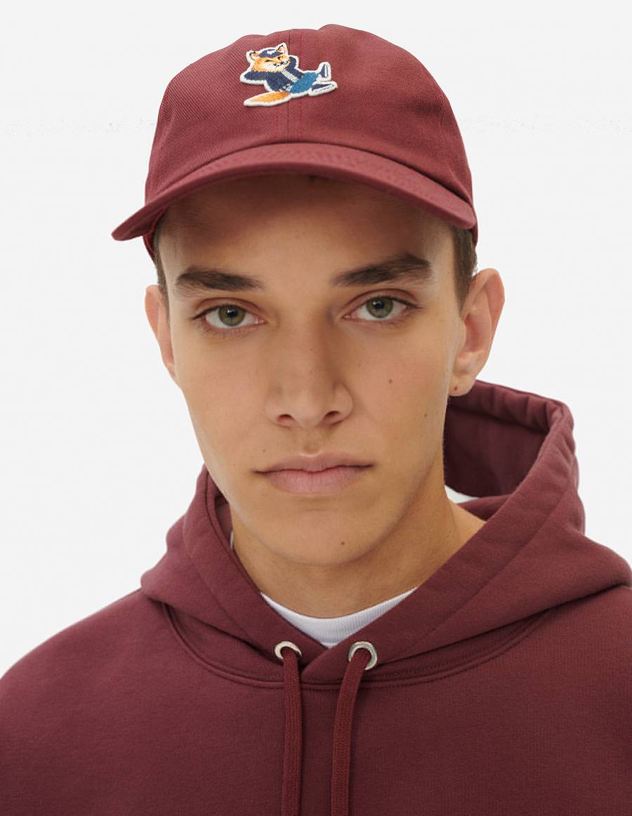 Burgundy Women's Maison Kitsune Dressed Fox 6p Caps | AU-C0434