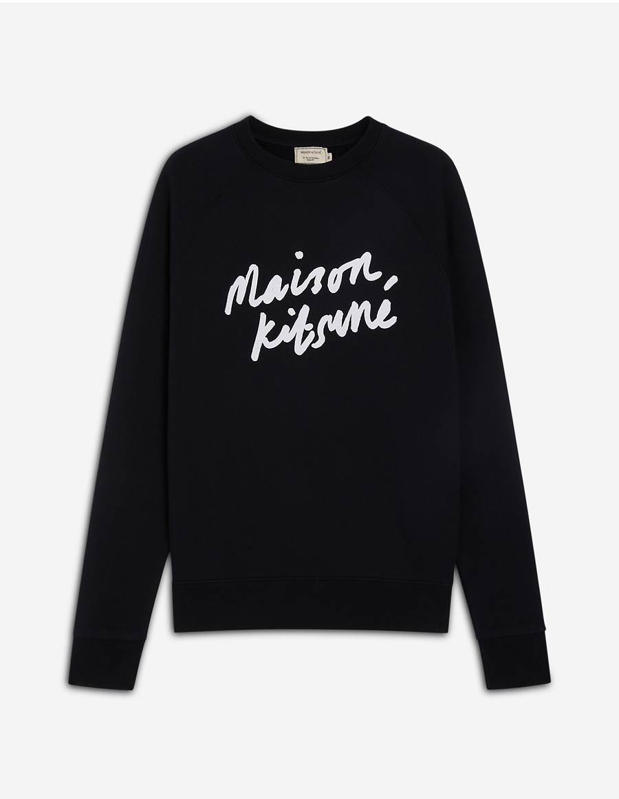 Dark Grey Men\'s Maison Kitsune Handwriting Clean Sweatshirts | AU-H0743