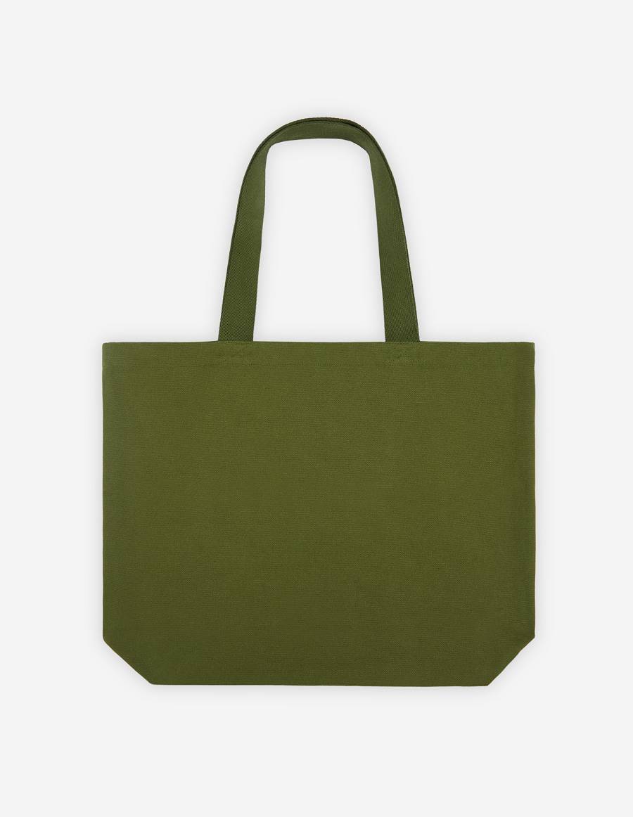 Dark Khaki Men's Maison Kitsune Bill Rebholz Tote Bags | AU-G0191