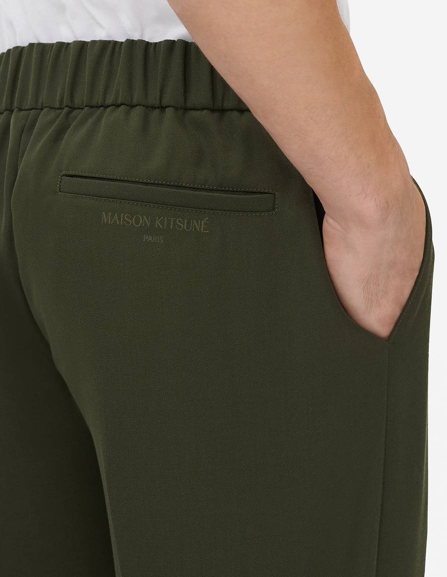 Dark Khaki Men's Maison Kitsune City Pants | AU-M0707