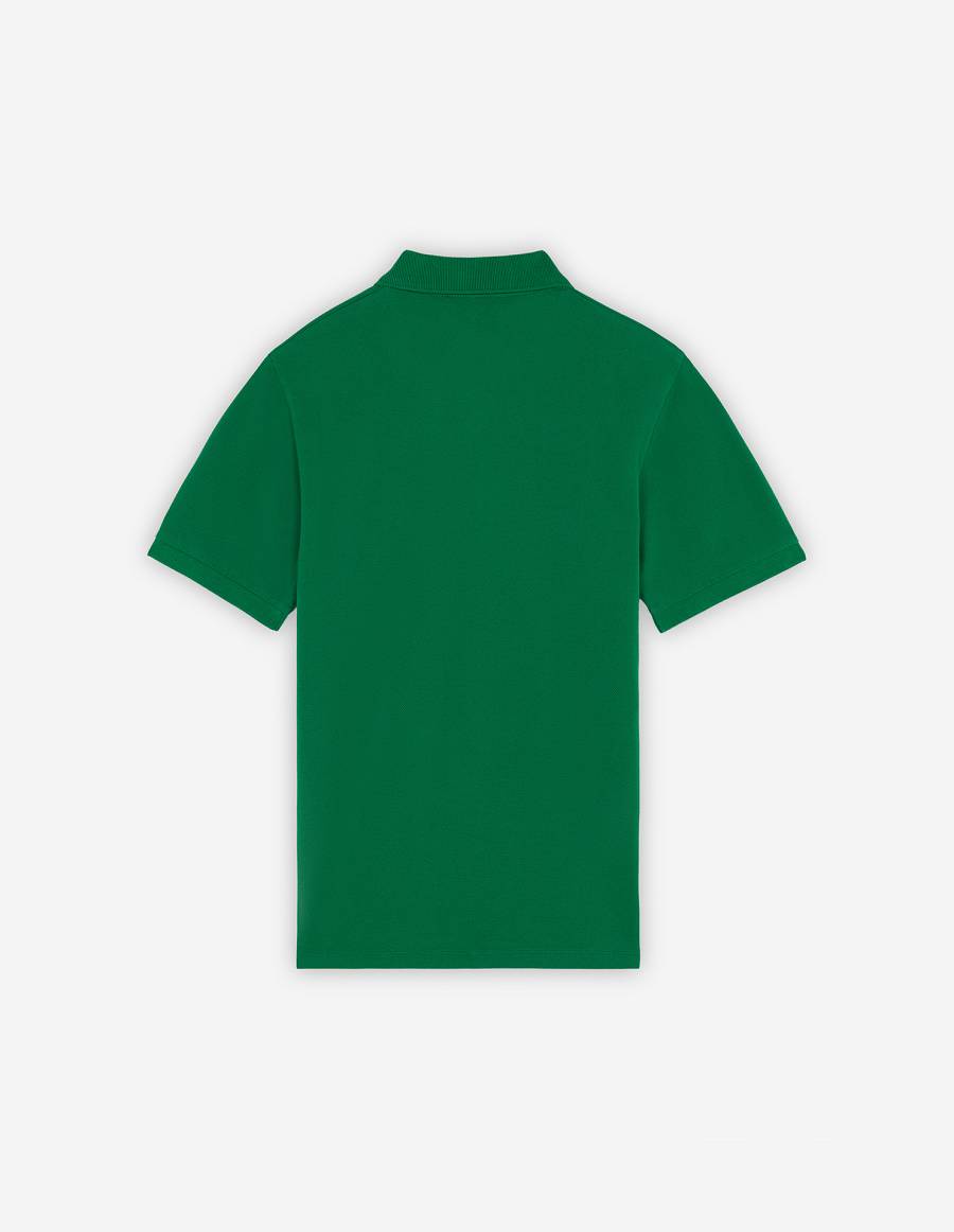 Deep Green Men's Maison Kitsune Fox Head Patch Classic Polo | AU-Q0920