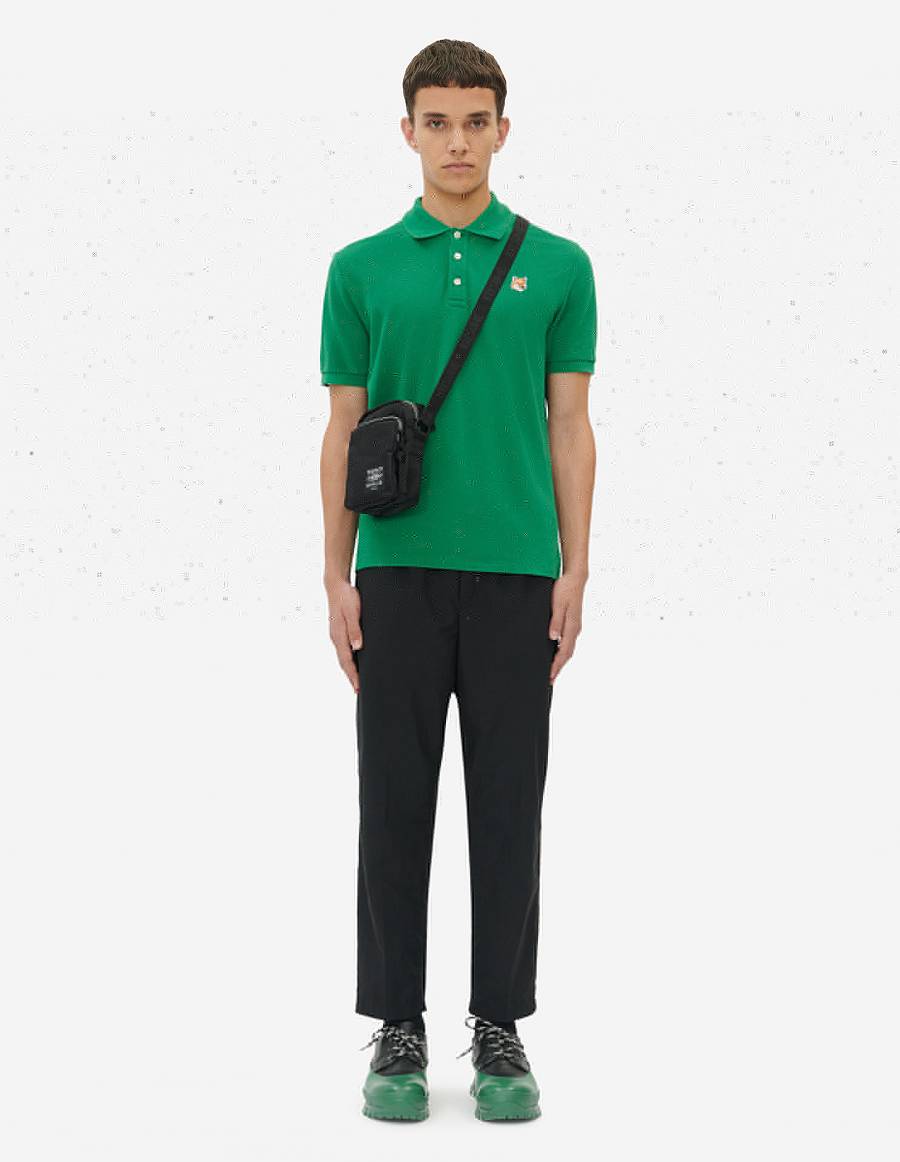 Deep Green Men's Maison Kitsune Fox Head Patch Classic Polo | AU-Q0920