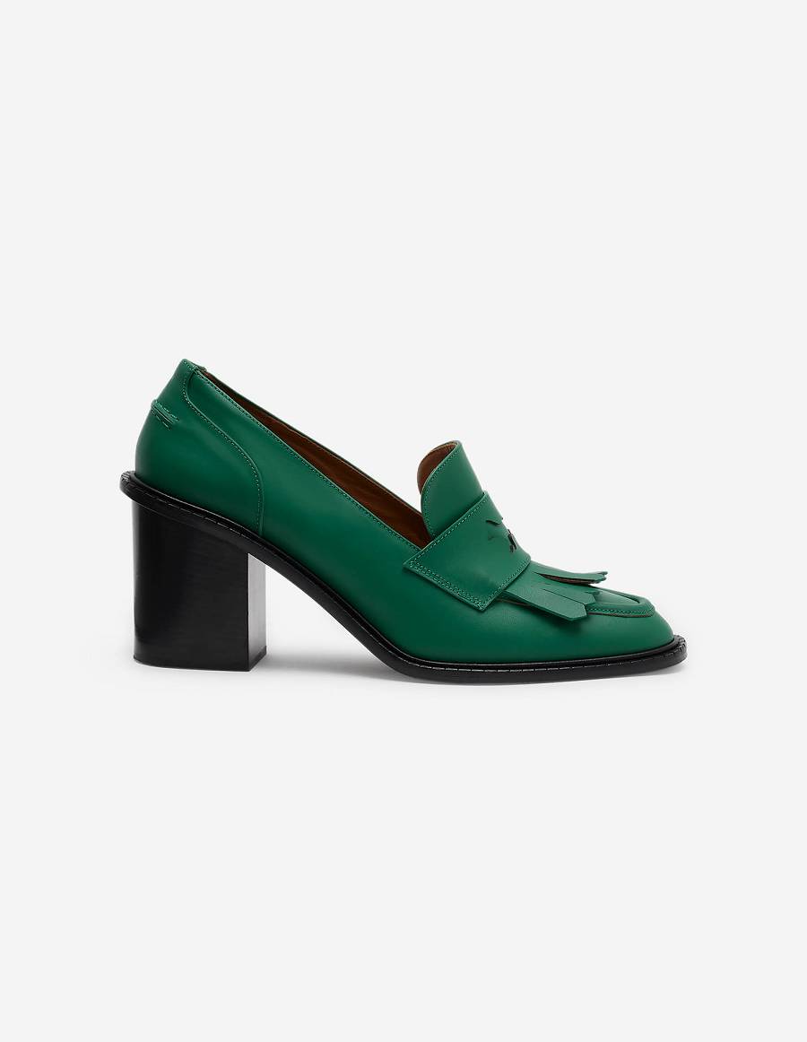 Deep Green Men's Maison Kitsune Mk X Atp Atelier Heeled Loafers Accessories | AU-V259