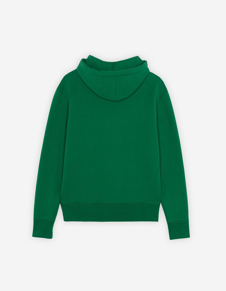 Deep Green Men's Maison Kitsune Rue Richelieu Classic Hoodies | AU-C0724