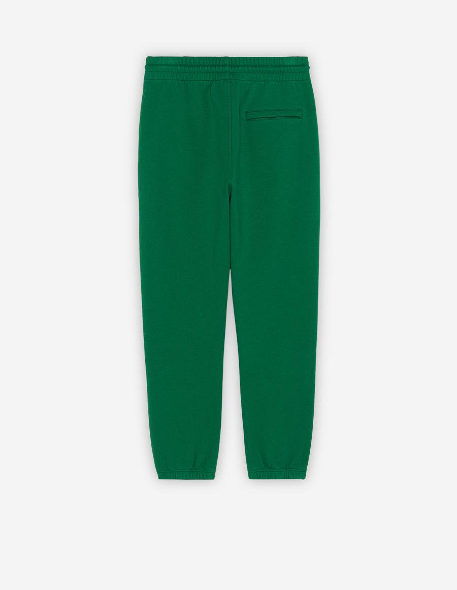 Deep Green Men's Maison Kitsune Rue Richelieu Drawsting Regular Jog Pants | AU-S0560