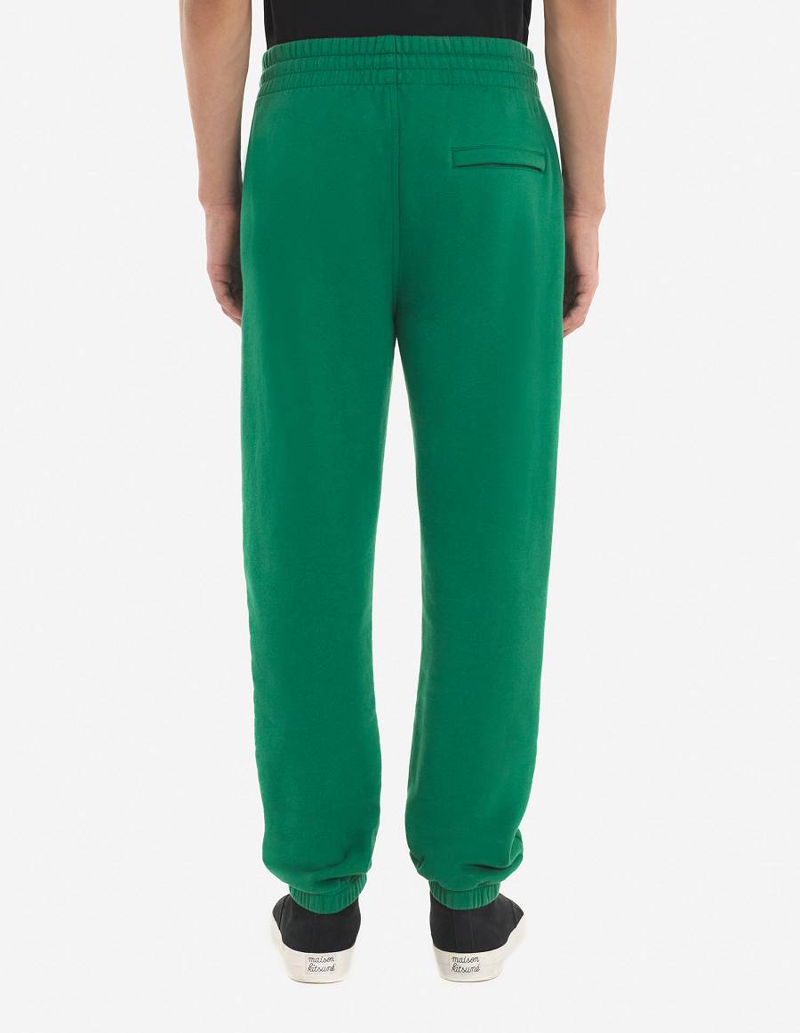 Deep Green Men's Maison Kitsune Rue Richelieu Drawsting Regular Jog Pants | AU-S0560