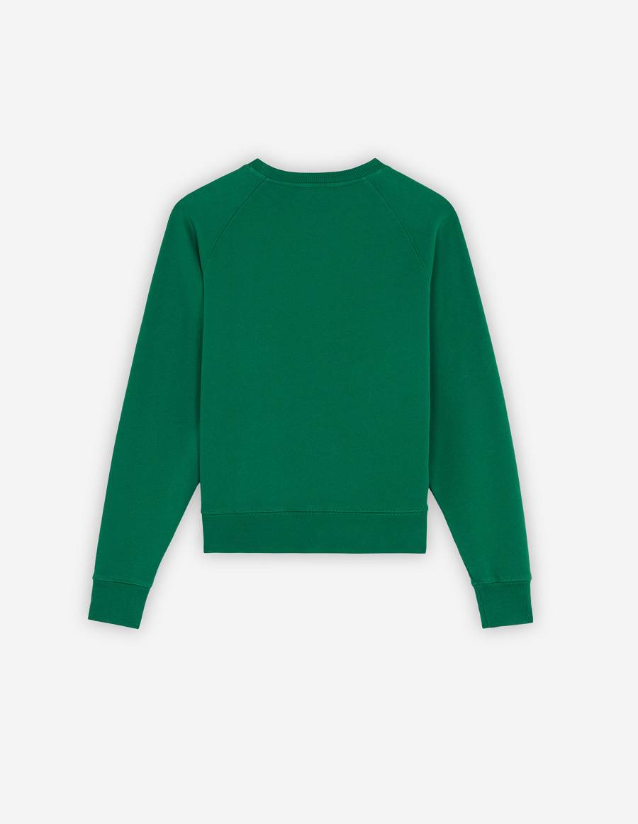 Deep Green Women's Maison Kitsune Fox Head Patch Adjusted Sweatshirts | AU-L0372