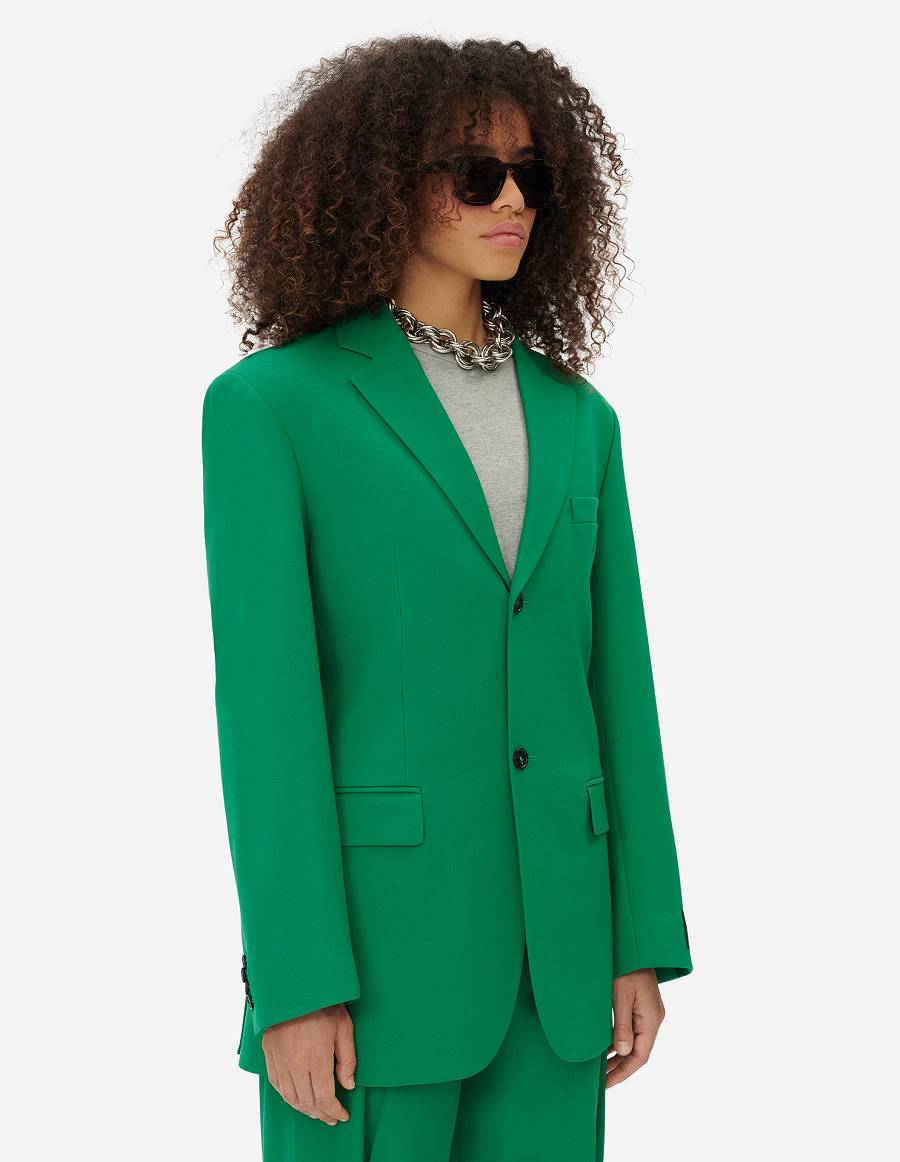 Deep Green Women's Maison Kitsune Two Buttons Jackets | AU-P0964