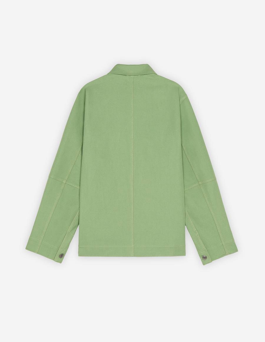 Green Men's Maison Kitsune Cafe Workwear Jackets | AU-H0221