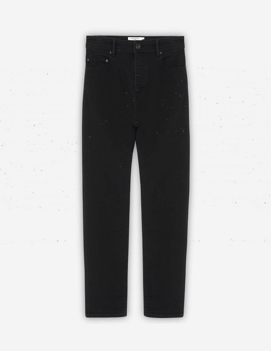 Grey Black Men\'s Maison Kitsune Slim Fit Jeans | AU-Q0398