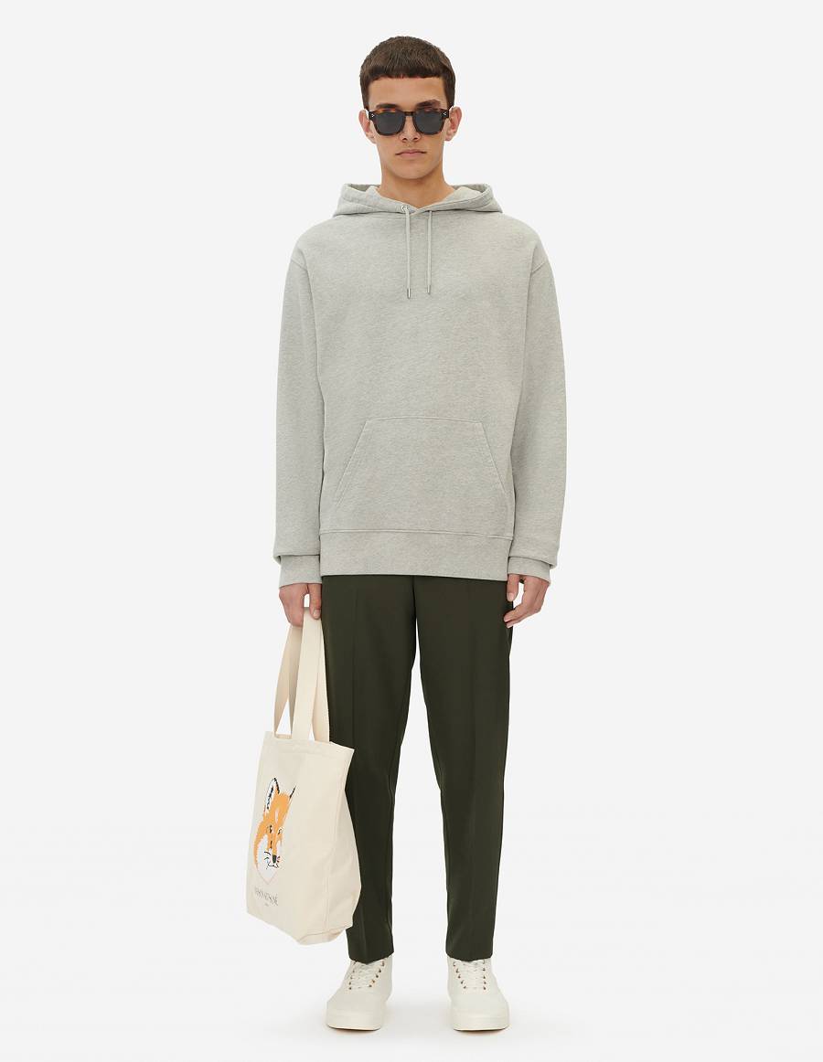 Grey Men's Maison Kitsune Bill Rebholz All Relaxed Hoodies | AU-E0207