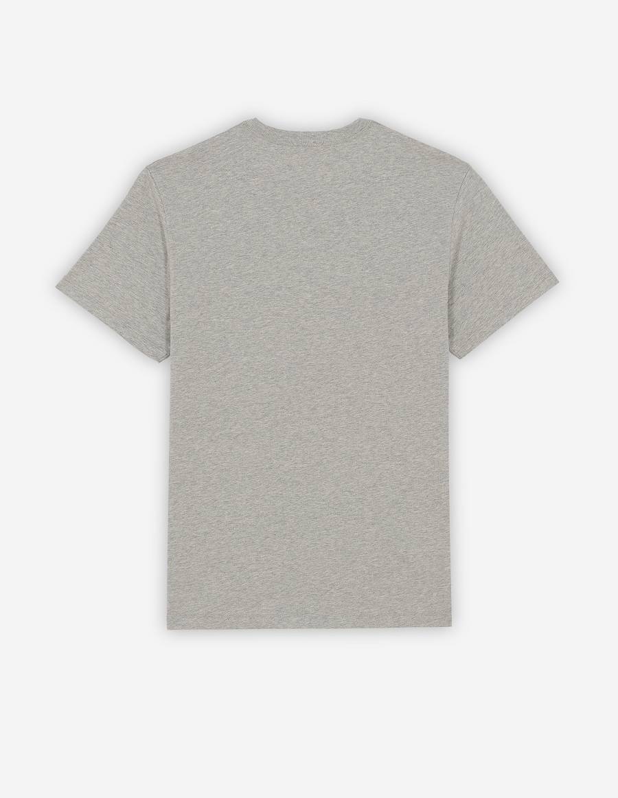 Grey Men's Maison Kitsune Cafe Vancouver Classic T Shirts | AU-H0975