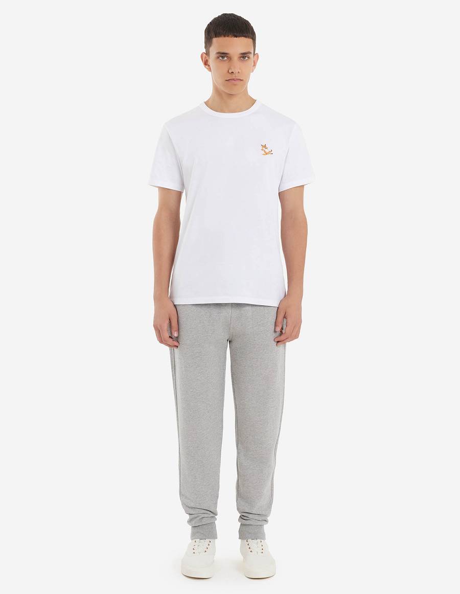 Grey Men's Maison Kitsune Chillax Fox Patch Classic Jog Pants | AU-F0451