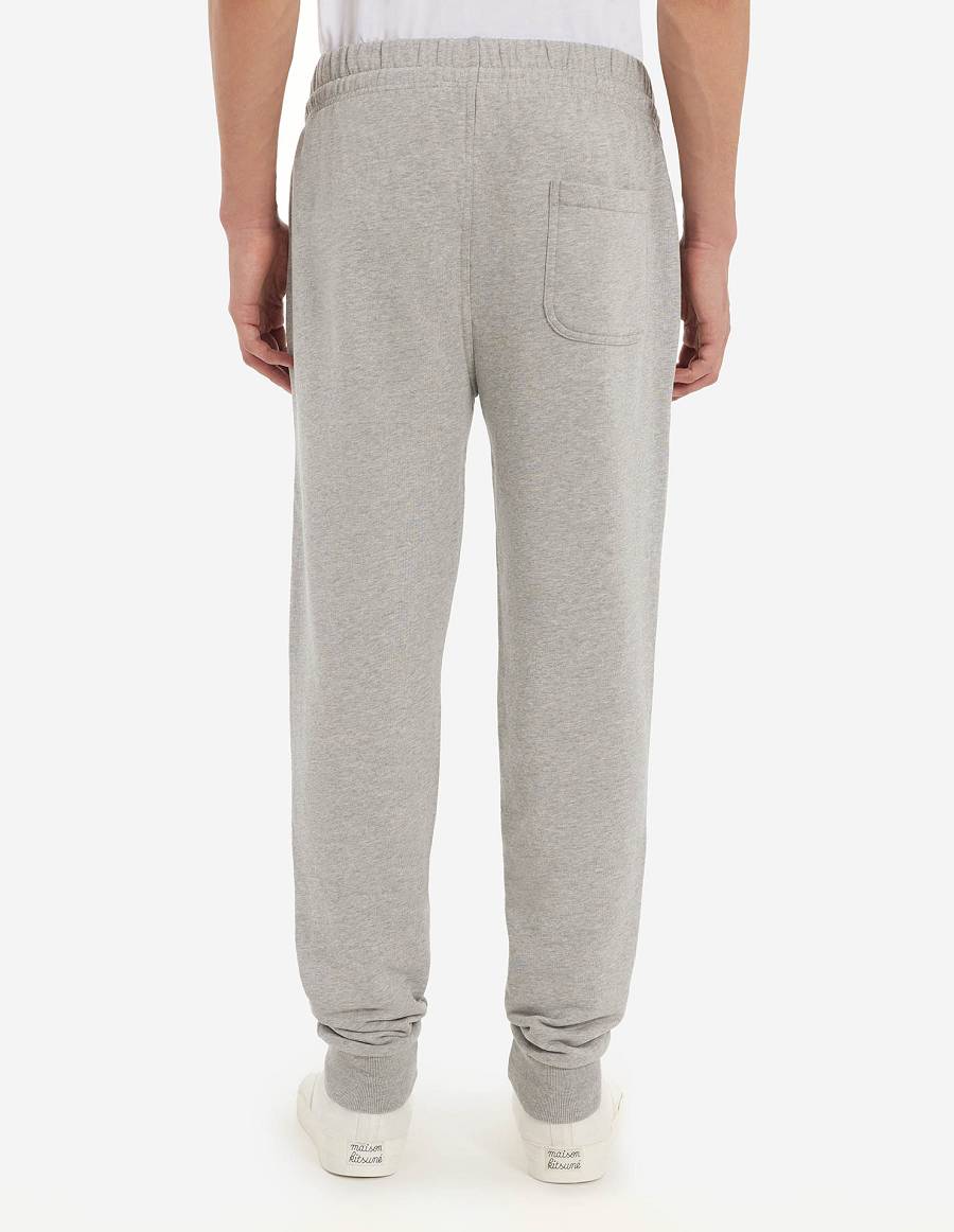 Grey Men's Maison Kitsune Chillax Fox Patch Classic Jog Pants | AU-F0451