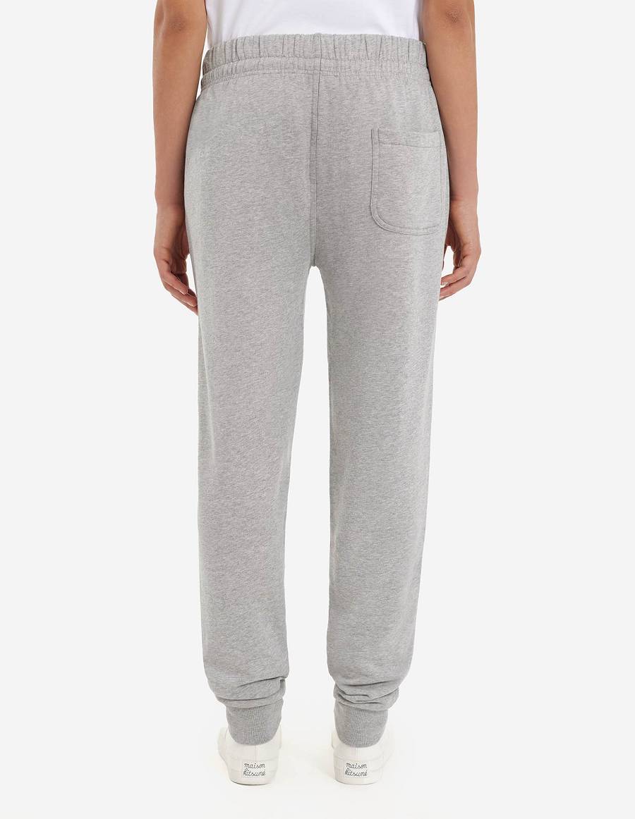 Grey Men's Maison Kitsune Chillax Fox Patch Classic Jog Pants | AU-F0451