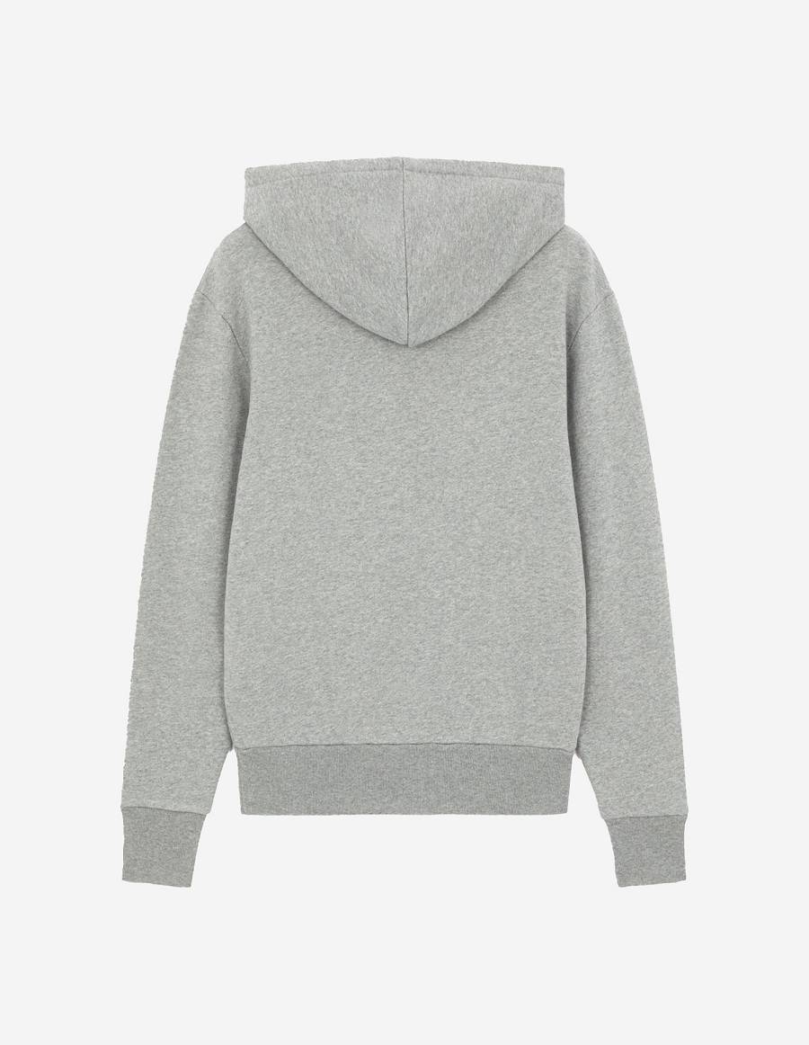 Grey Men's Maison Kitsune Chillax Fox Patch Classic Hoodies | AU-K0593