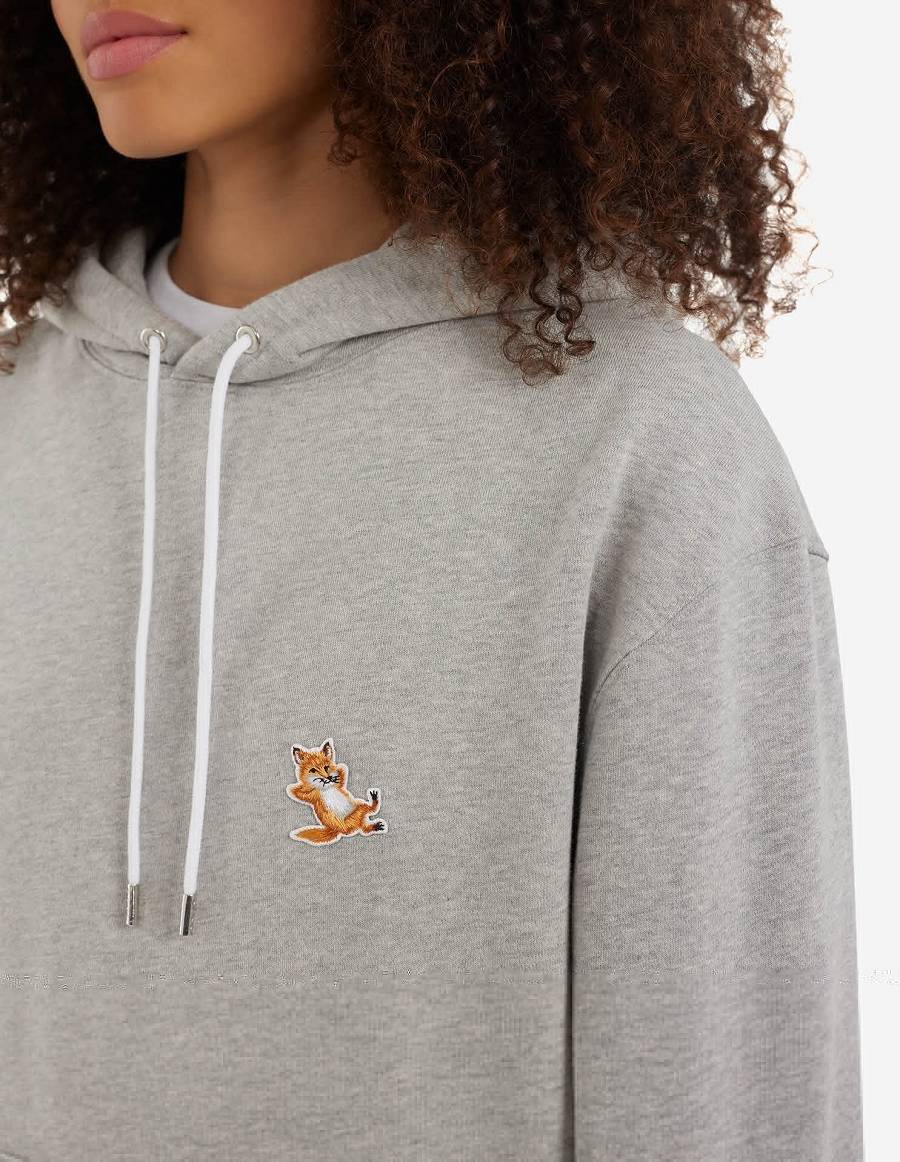 Grey Men's Maison Kitsune Chillax Fox Patch Classic Hoodies | AU-K0593