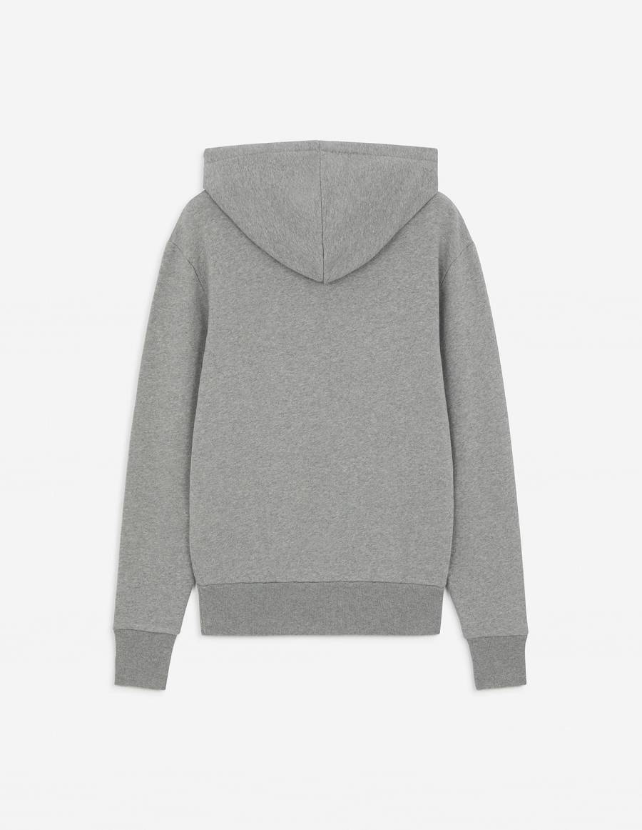 Grey Men's Maison Kitsune Double Fox Head Patch Hoodies | AU-G0298