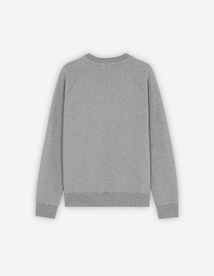 Grey Men's Maison Kitsune Fox Stamp Clean Sweatshirts | AU-Z0291