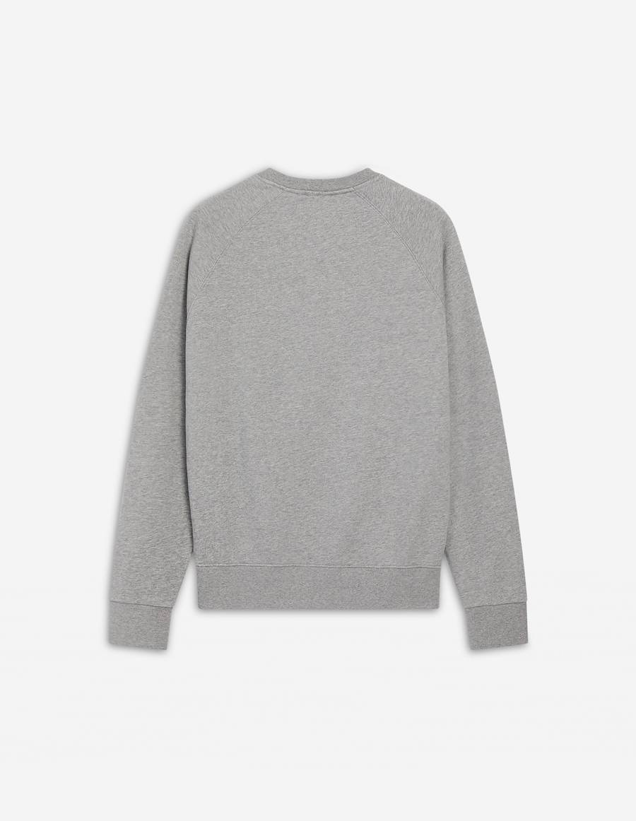 Grey Men's Maison Kitsune Handwriting Clean Sweatshirts | AU-J0309