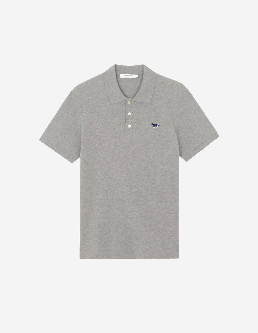 Grey Men\'s Maison Kitsune Navy Fox Patch Classic Polo | AU-M0895