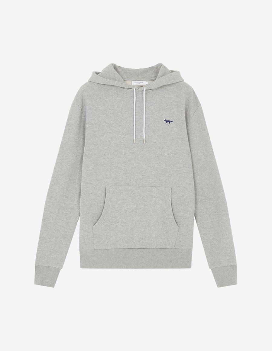 Grey Men\'s Maison Kitsune Navy Fox Patch Classic Hoodies | AU-S0242